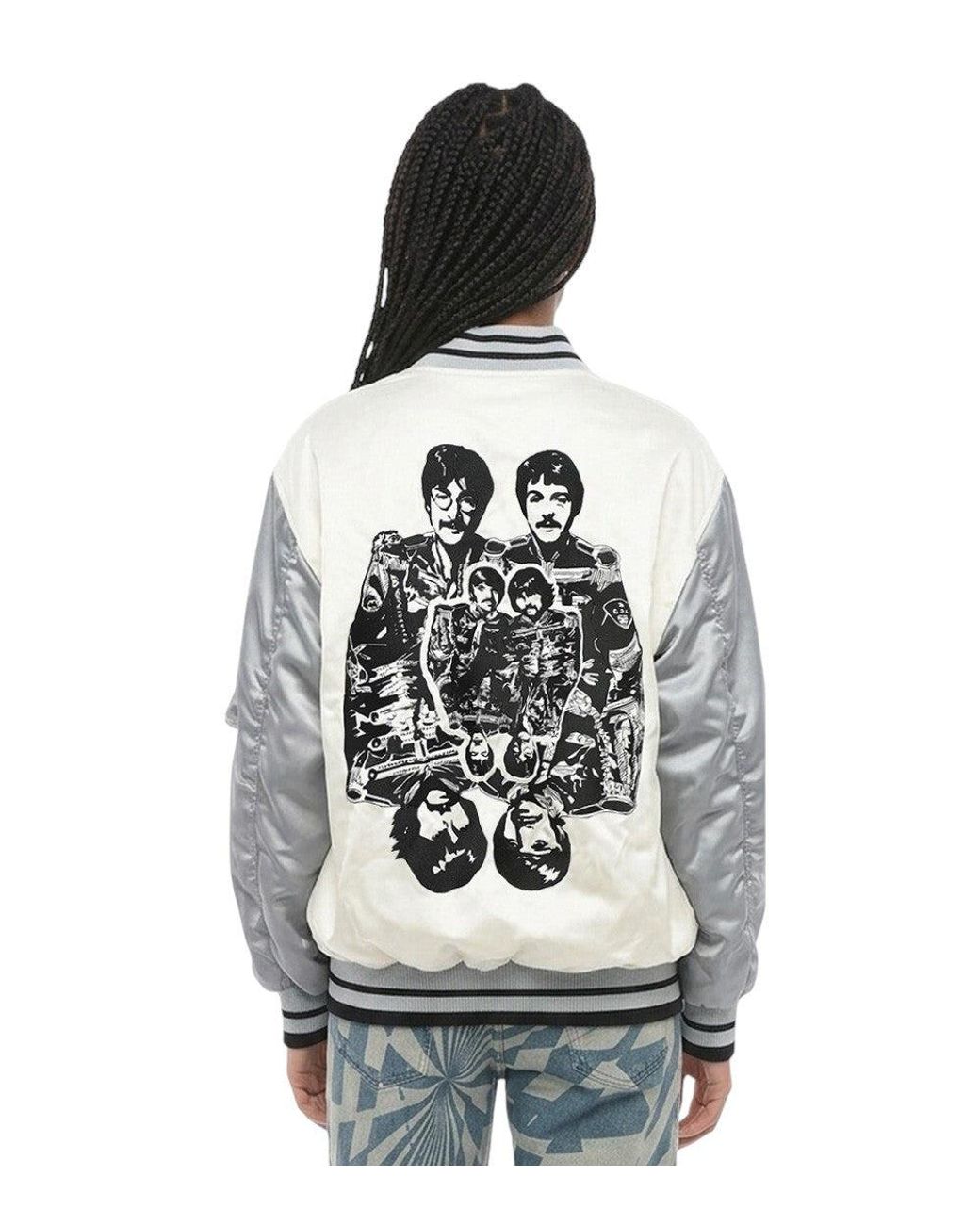 Stella McCartney White Graphic Band Collar Jacket