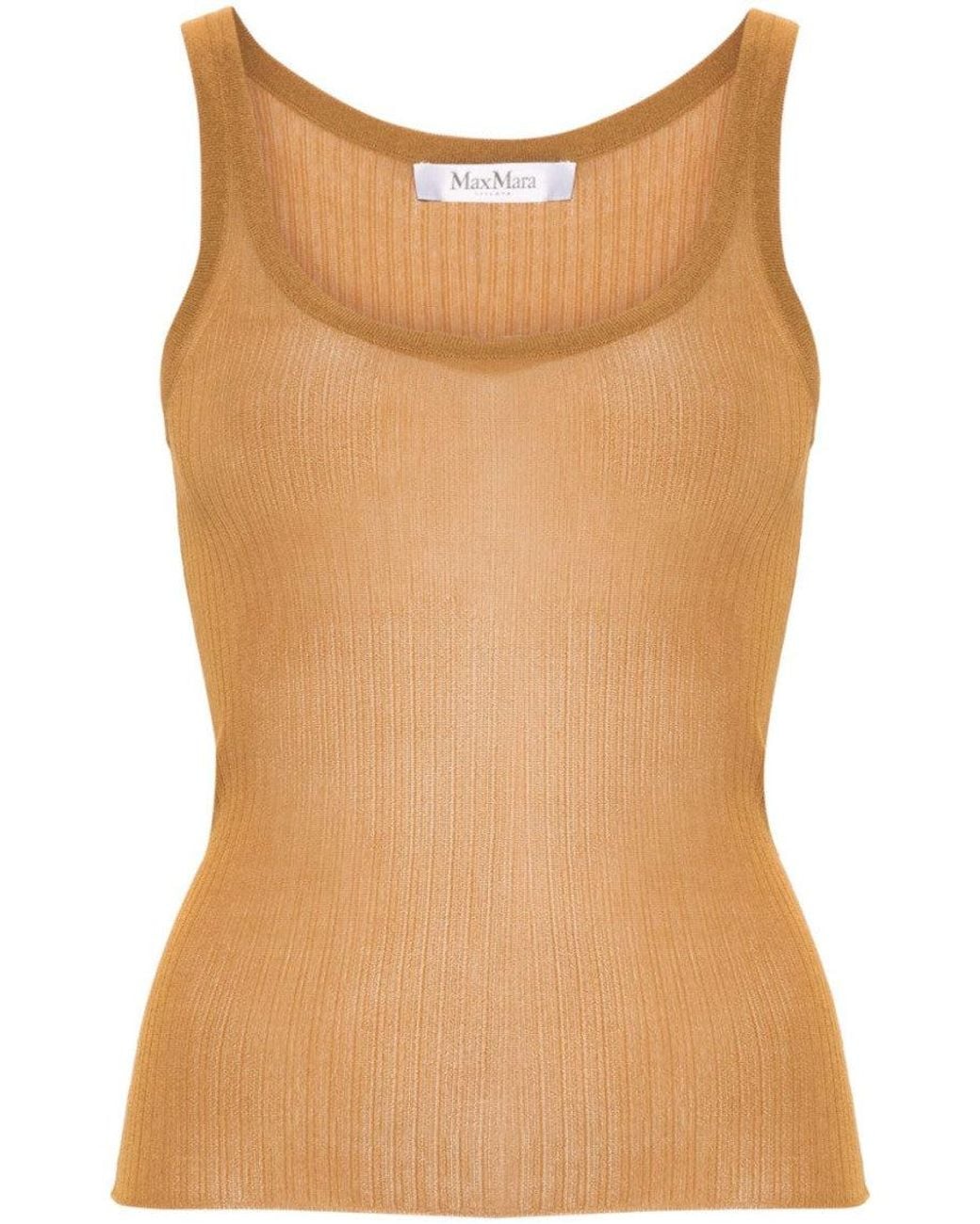 Max Mara Brown Silk Tank Top