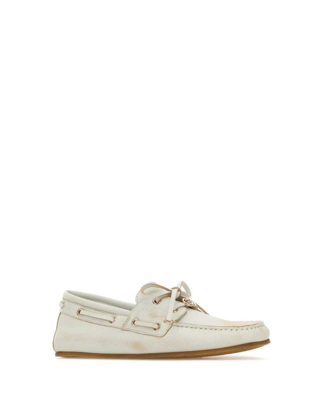 Gucci White Solid Collection Loafers