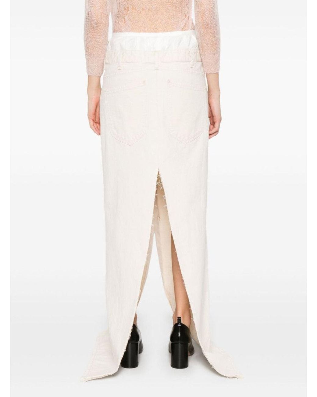 Maison Margiela White Long Denim Skirt