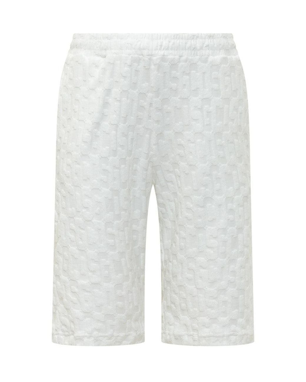 Gcds White Logo Shorts for men