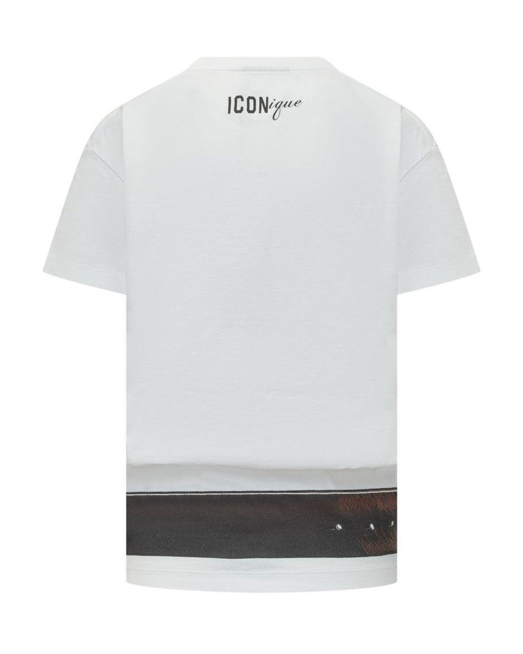DSquared² White Graphic Logo Crew Neck T-Shirt