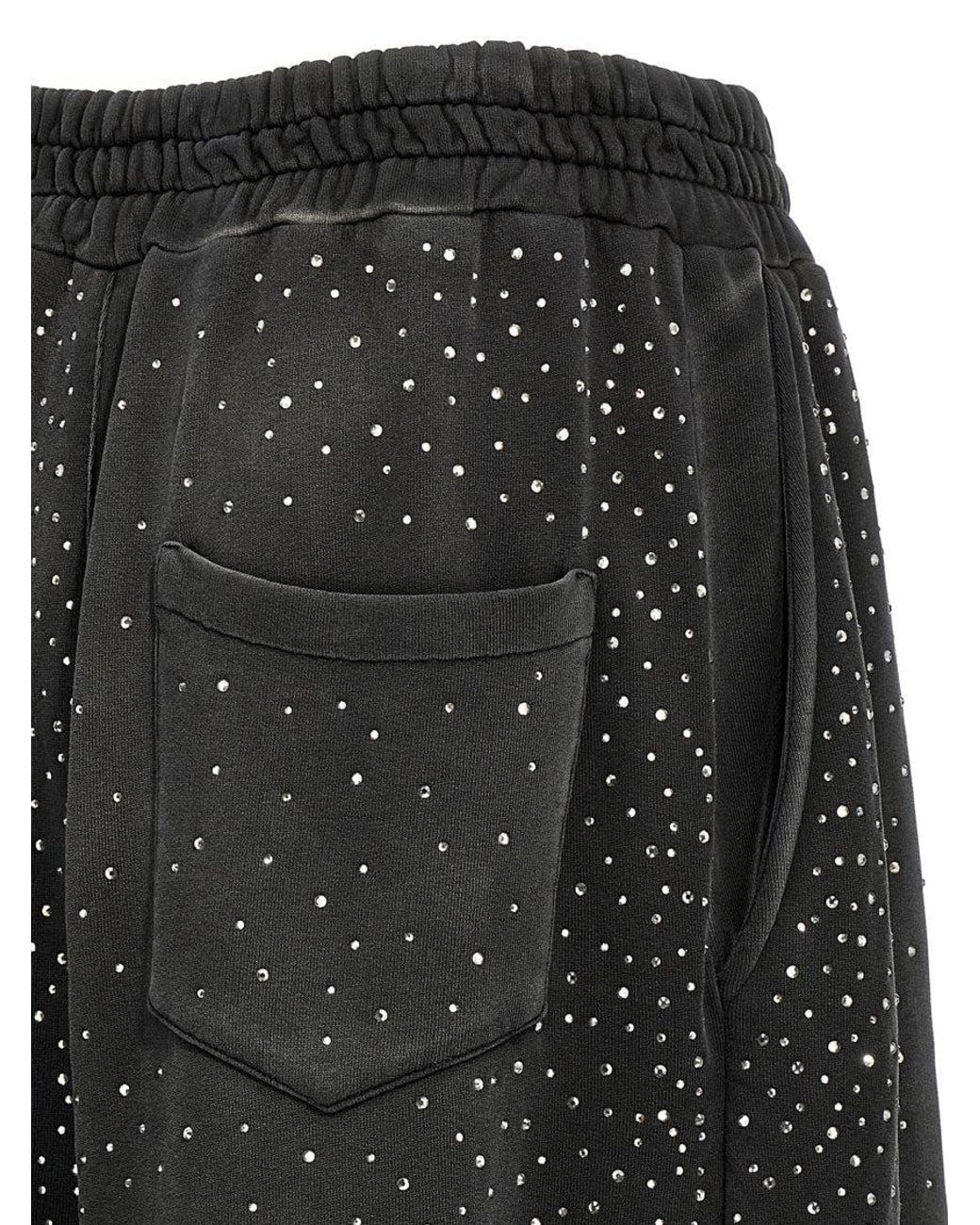 GIUSEPPE DI MORABITO Black Rhinestone Joggers