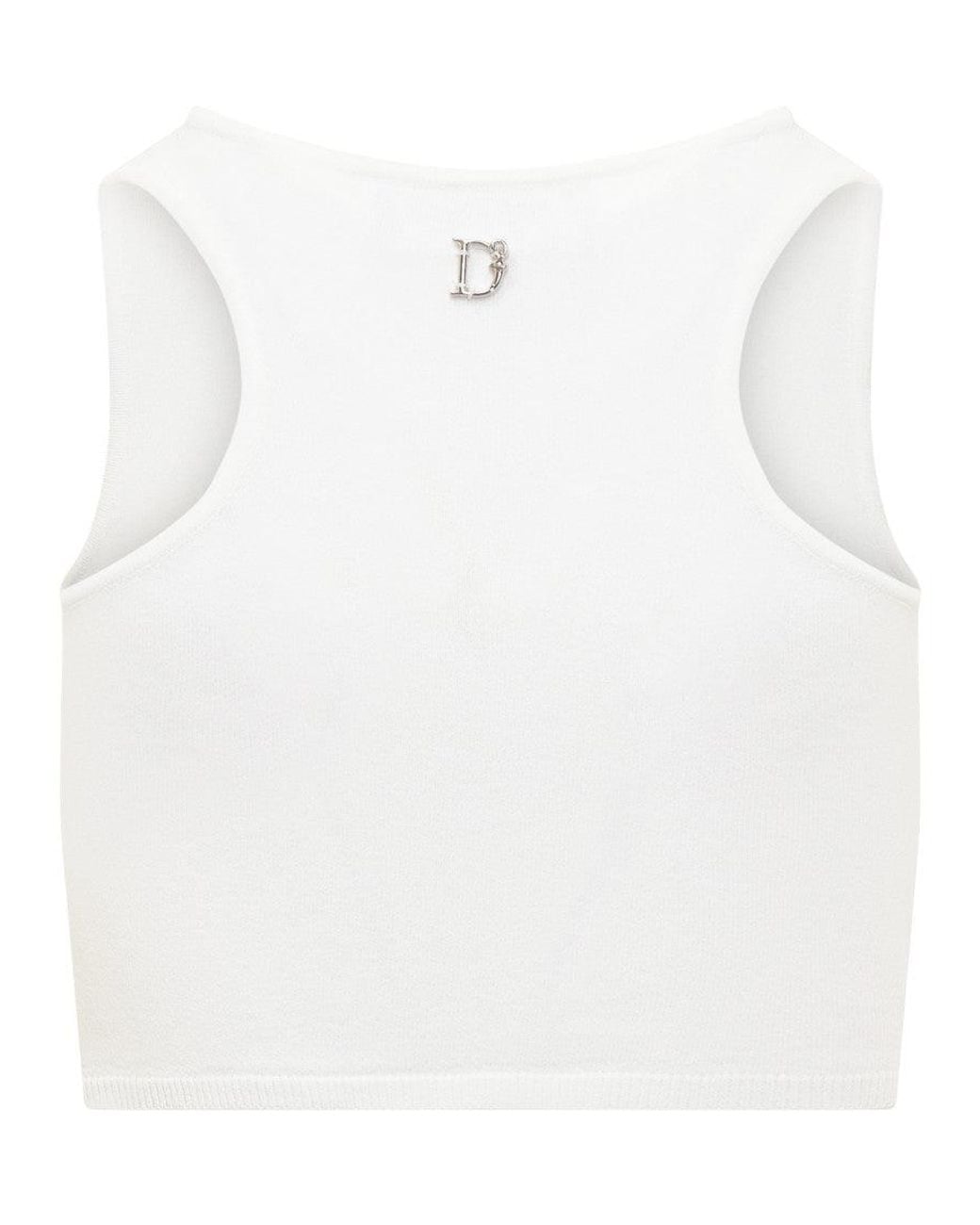 DSquared² White Cut-Out Top