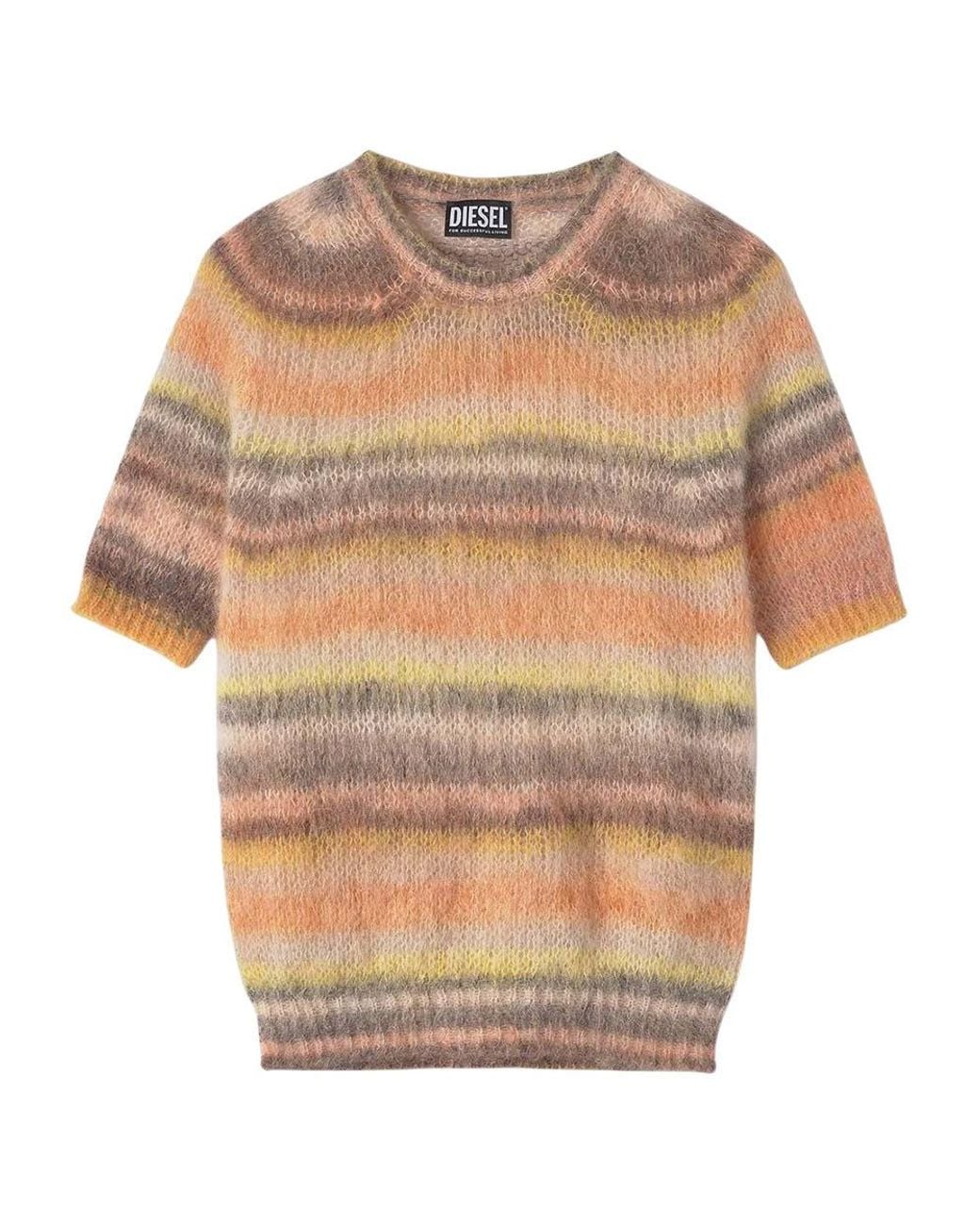DIESEL Natural Stripes Crew Neck Sweater