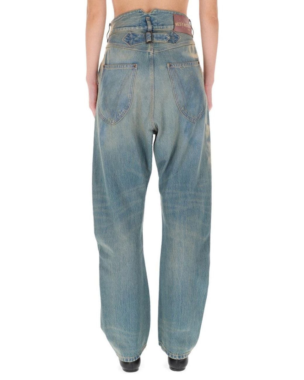 Vivienne Westwood Blue Denim Tapered High Rise Jeans