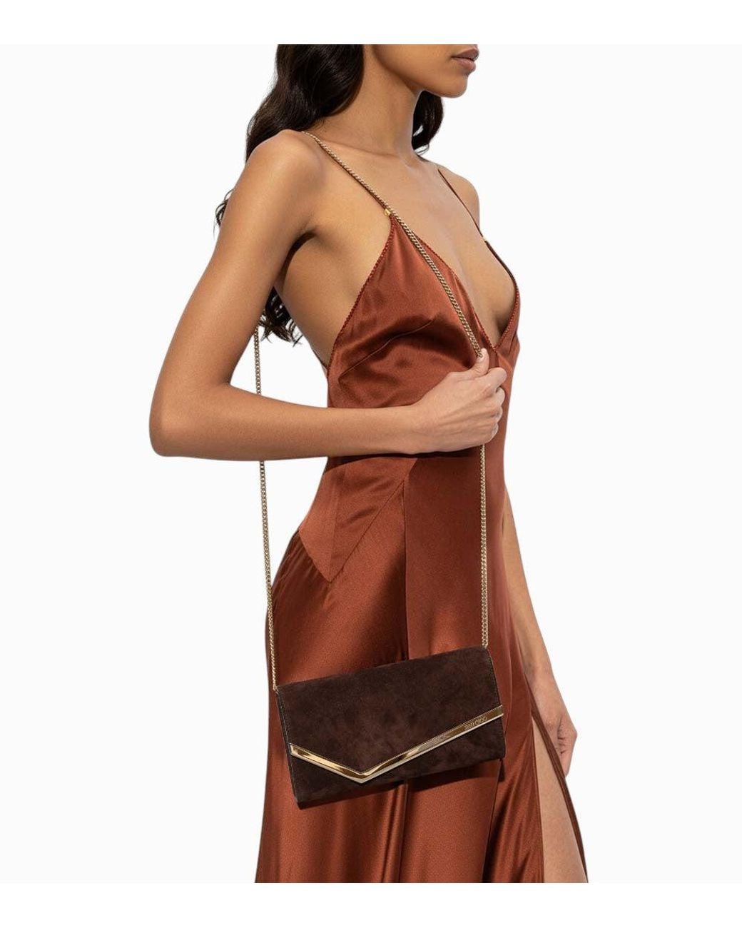 Jimmy Choo Brown Emmie Clutch