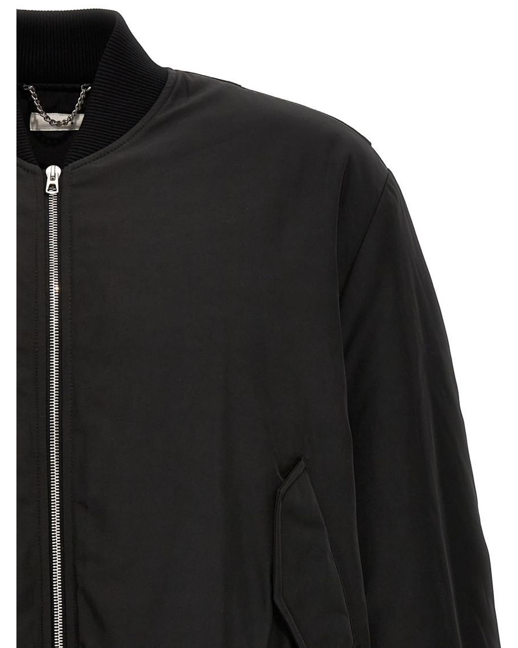 1989 STUDIO Black Solid Bomber Jackets for men