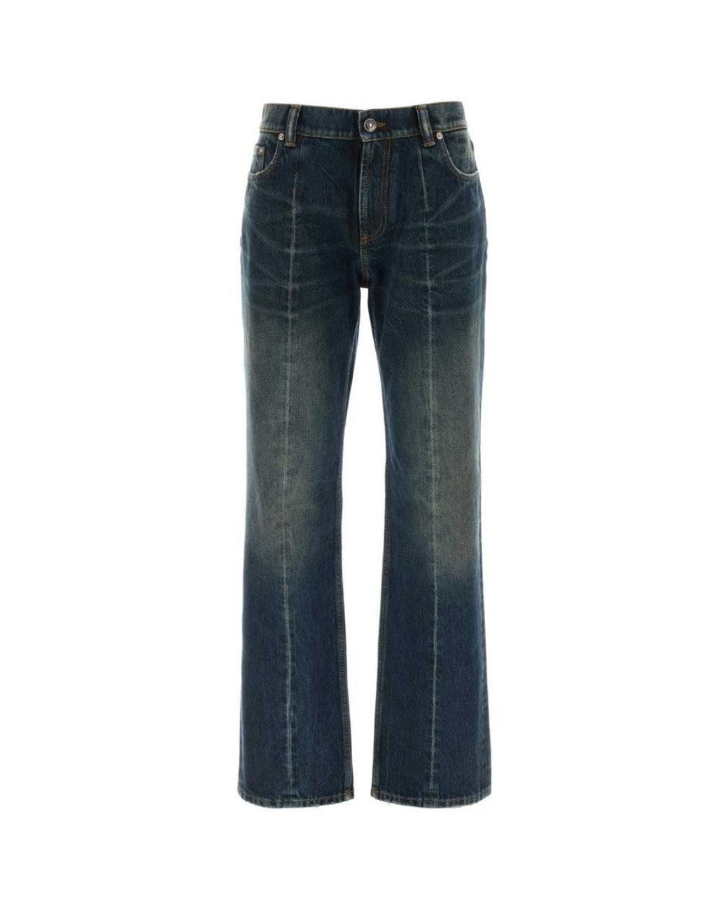 Versace Blue Flared Mid Rise Jeans