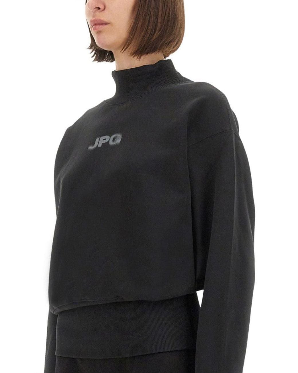 Jean Paul Gaultier Black Jean Paul Gaultier Cropped Organic Cotton Sweatshirt