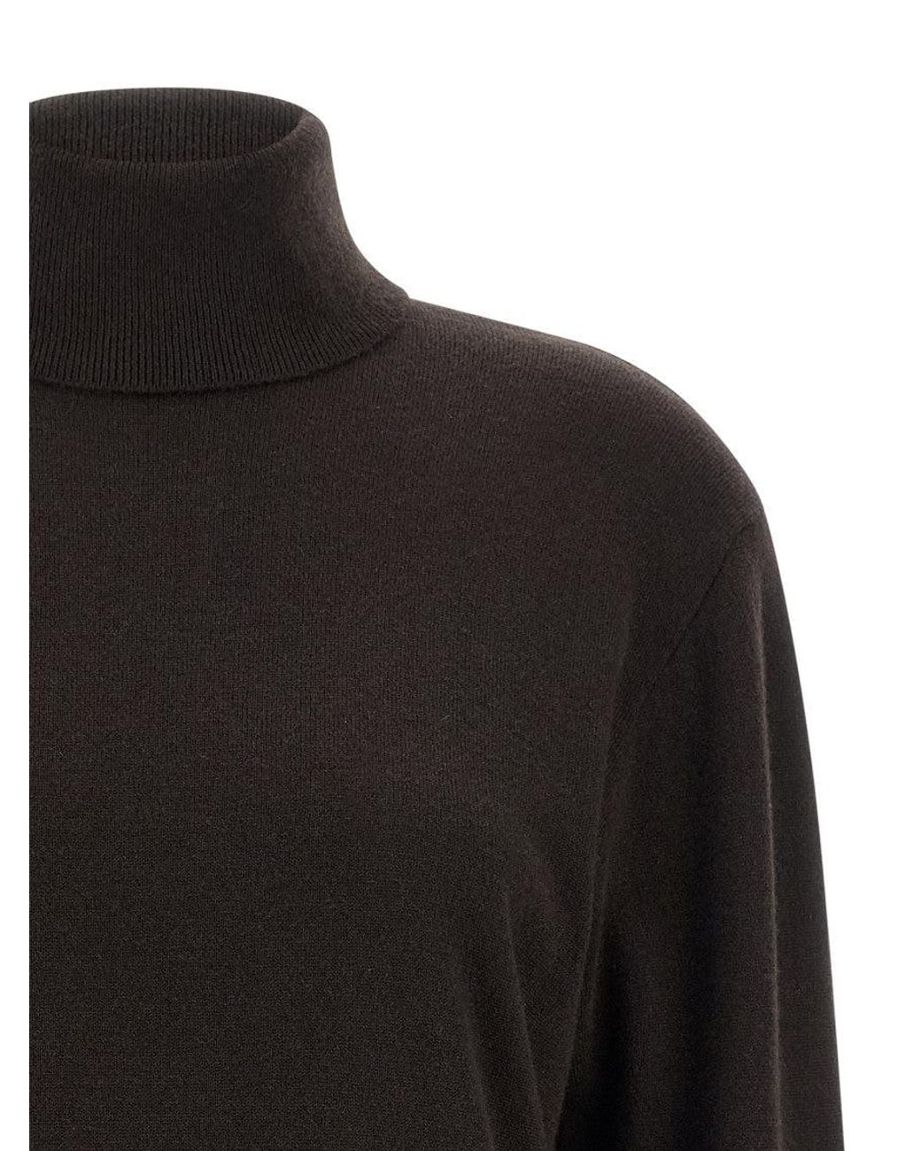 Brunello Cucinelli Black Solid Turtle Neck Sweater