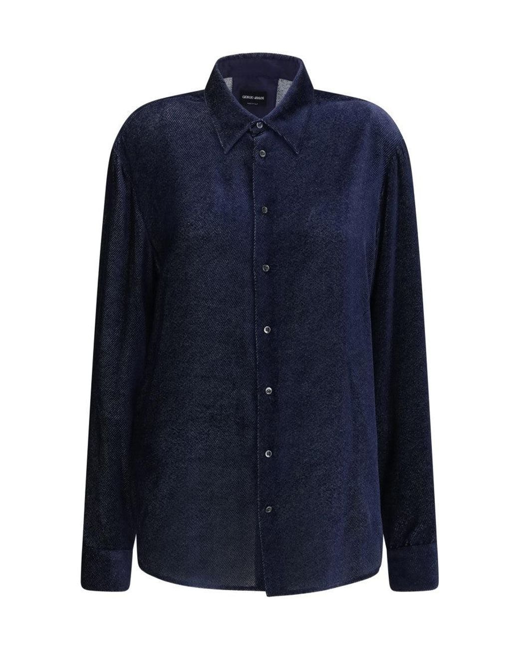 Giorgio Armani Blue Dark Textured Shirt for men