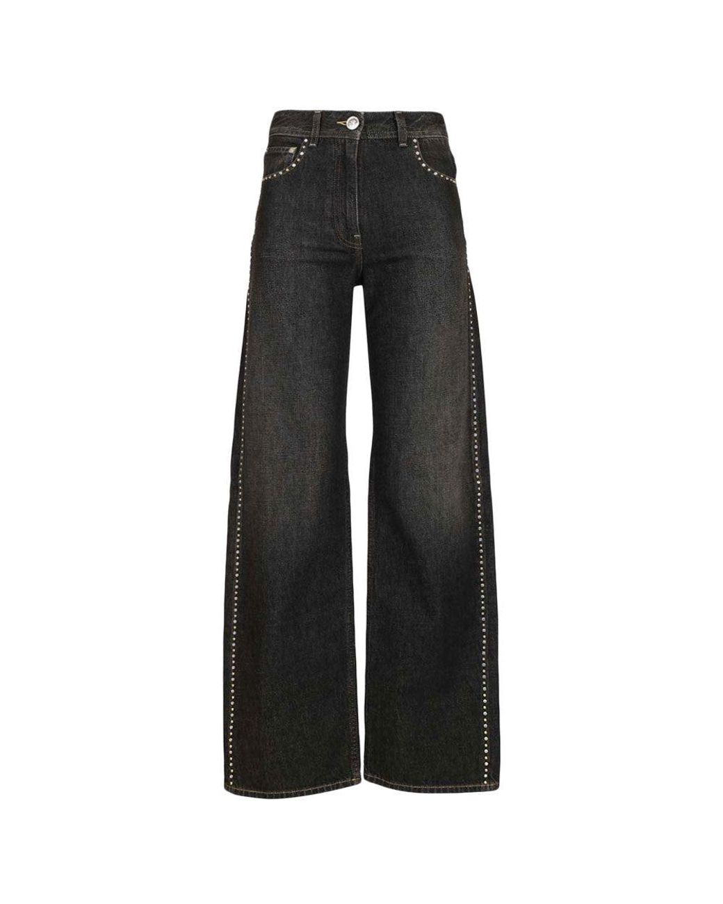Versace Black Straight High Rise Jean