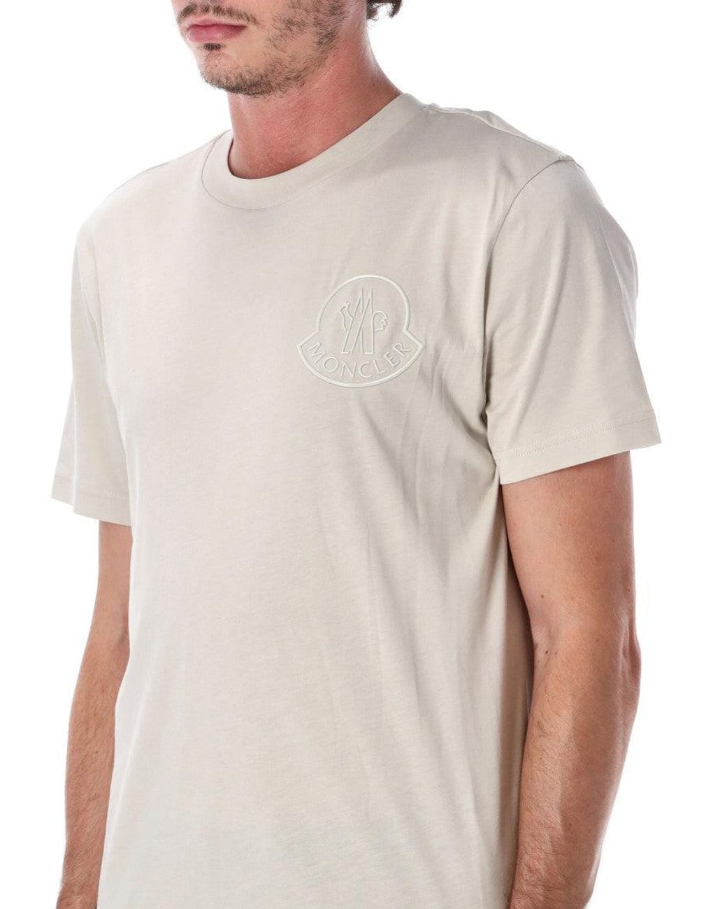 Moncler White Crew Neck T-Shirt for men