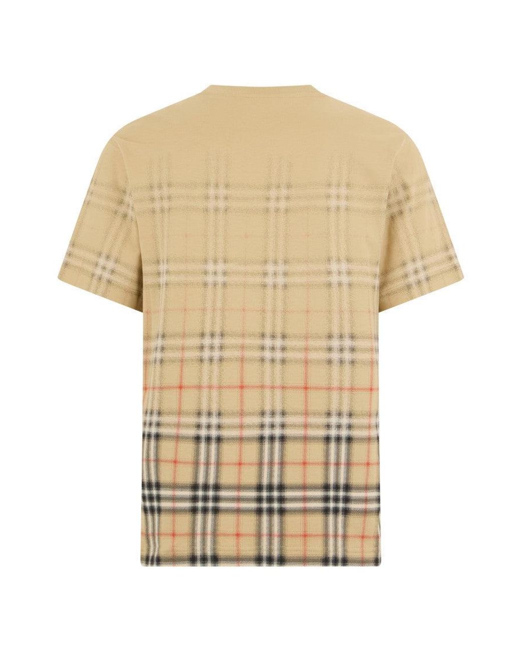 Burberry White Burberry Checked Cotton T-Shirt for men