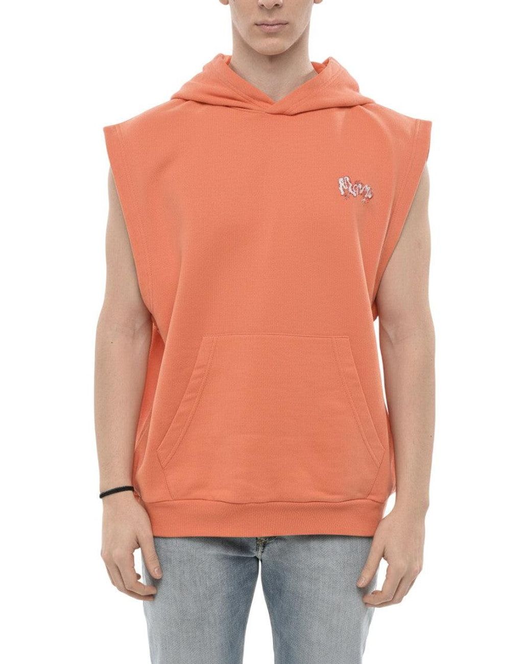 Marni Orange Sleeveless Hoodie for men
