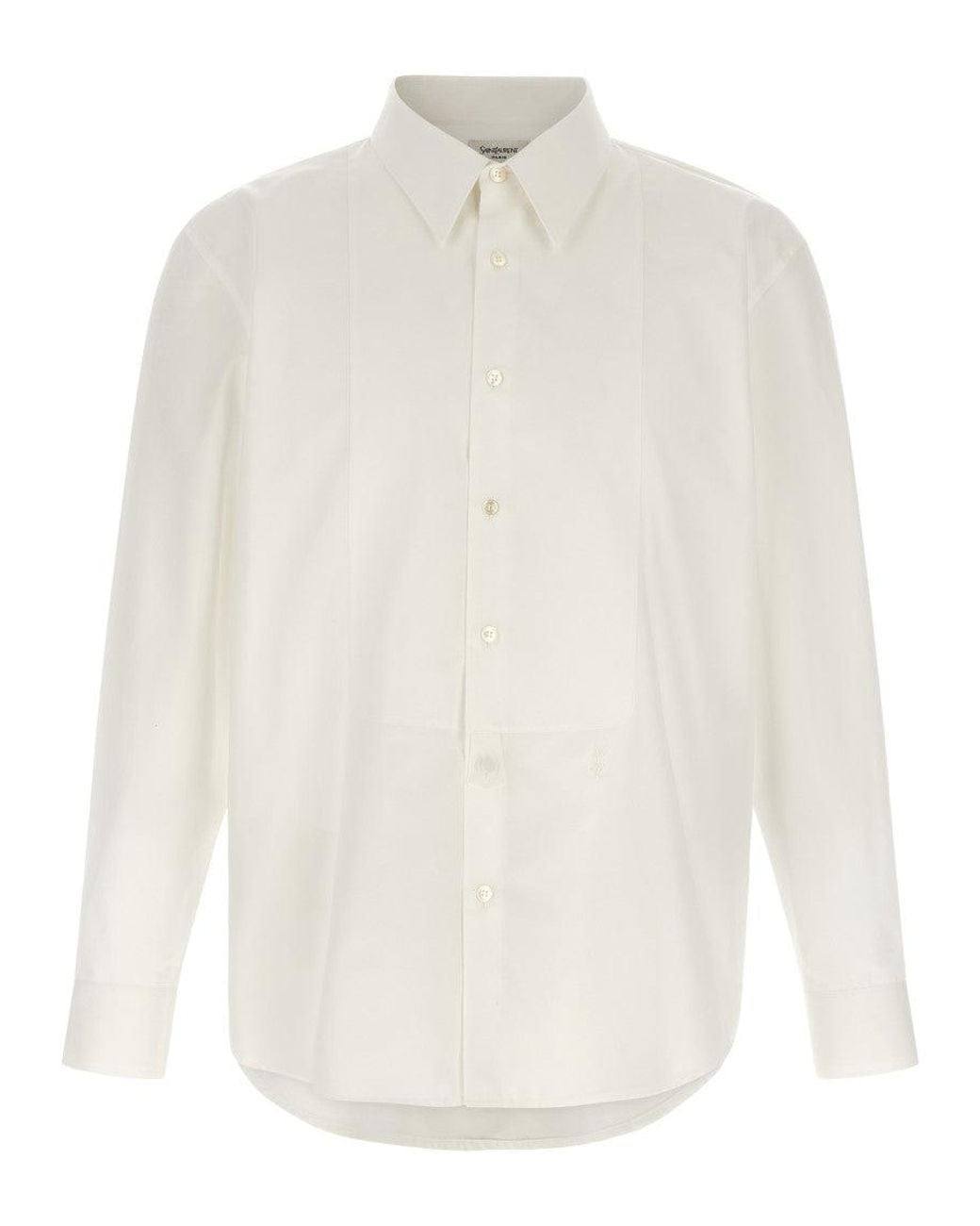 Saint Laurent White Regular Solid Shirt for men