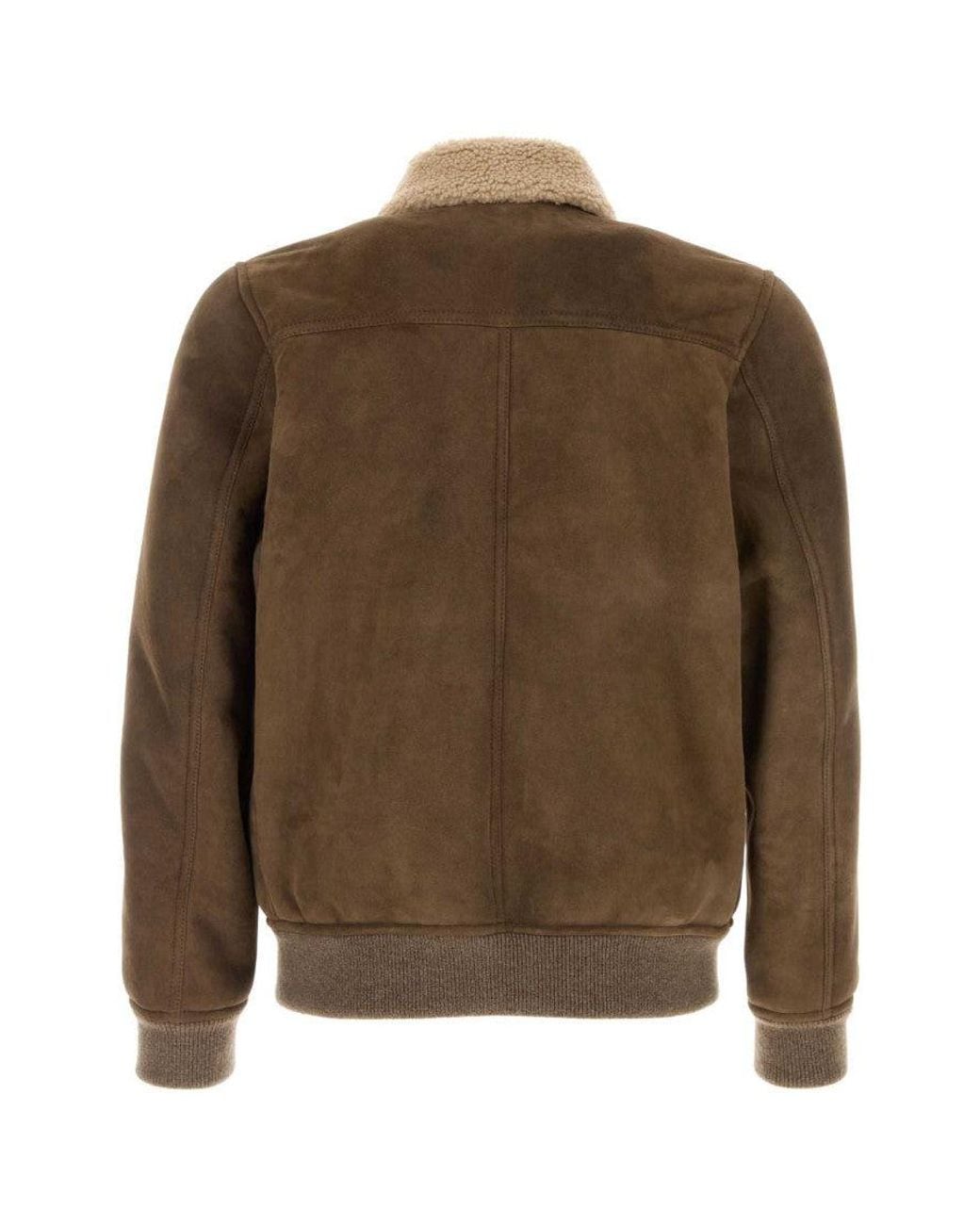 Moorer Brown Shirt Collar Jacket for men