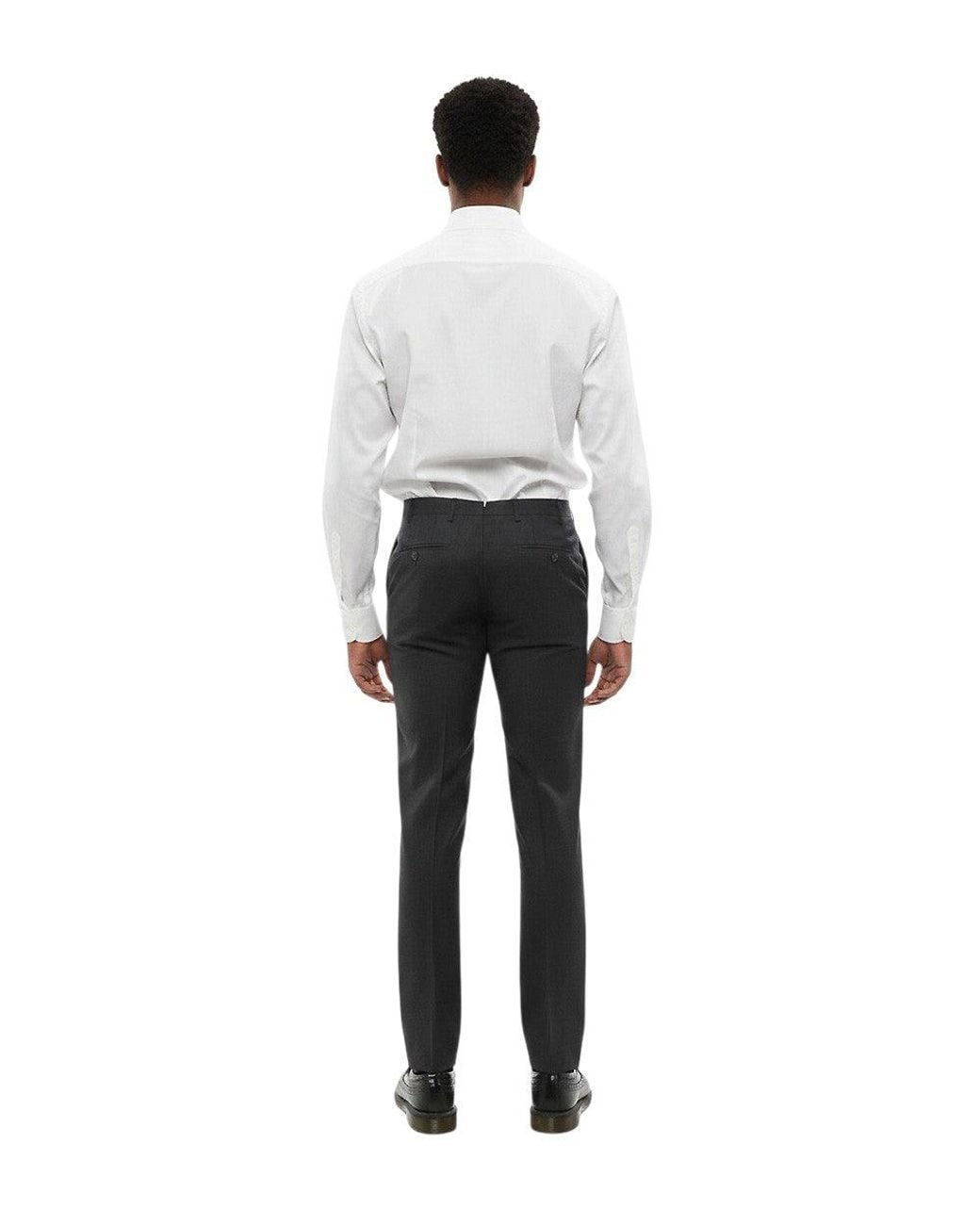 Corneliani Black Charcoal Tailored Pants for men