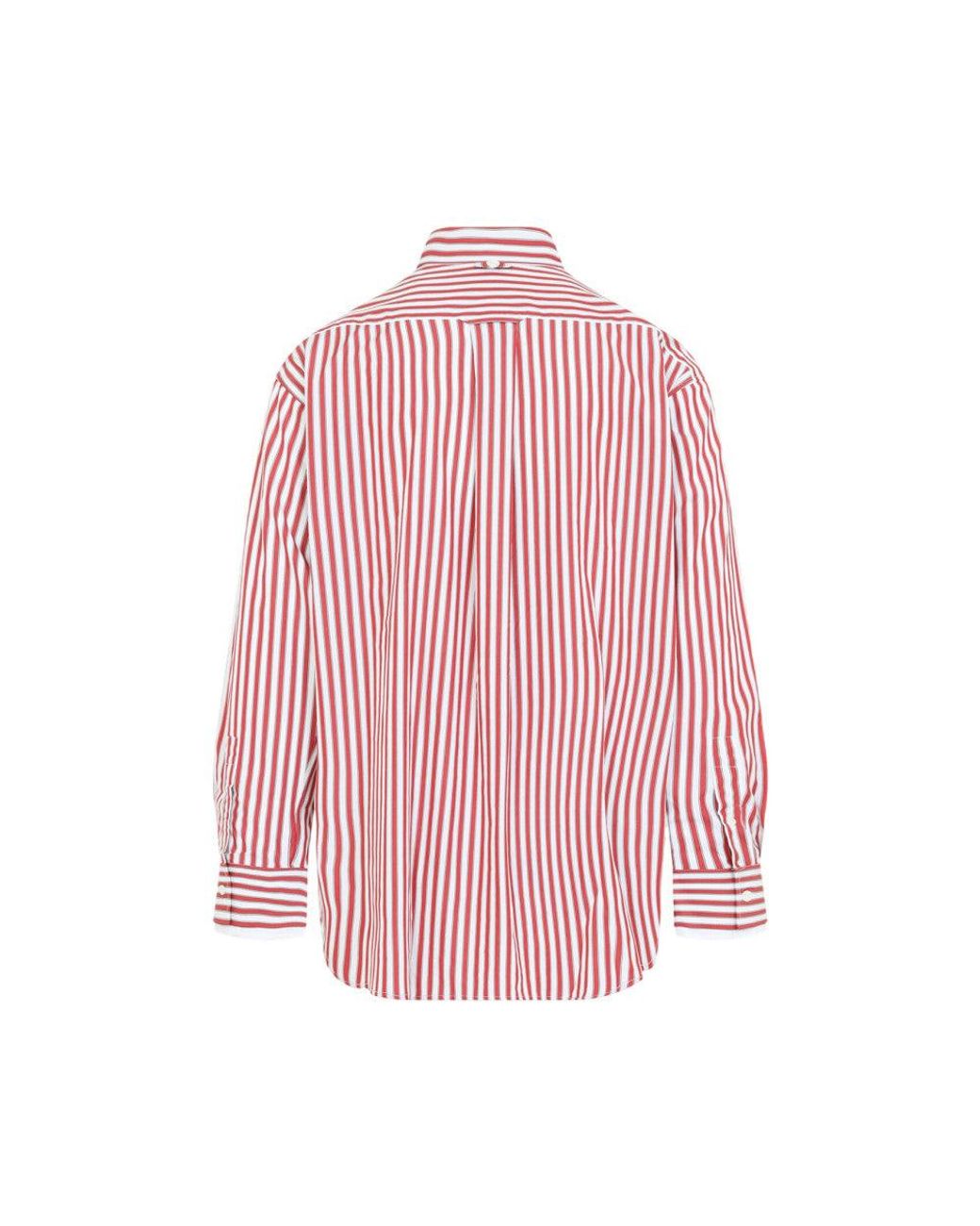 AMI Pink Large Striped Shirt for men