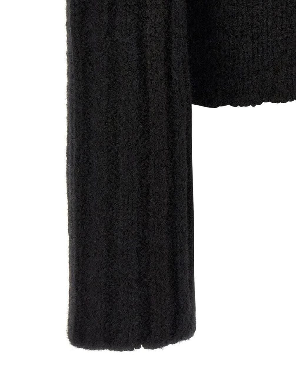Rick Owens Black Knitted Crew Neck Sweater for men
