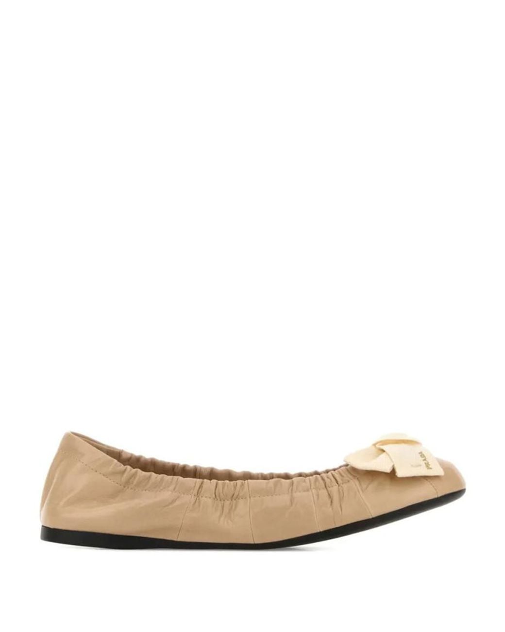 Prada Natural Logo Ballet Flats