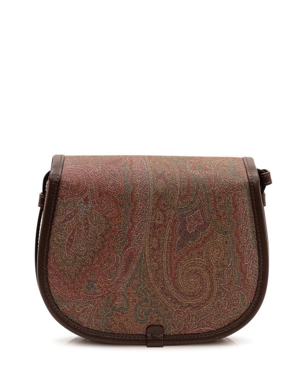 Etro Brown Paisley Print Small Crossbody Bag