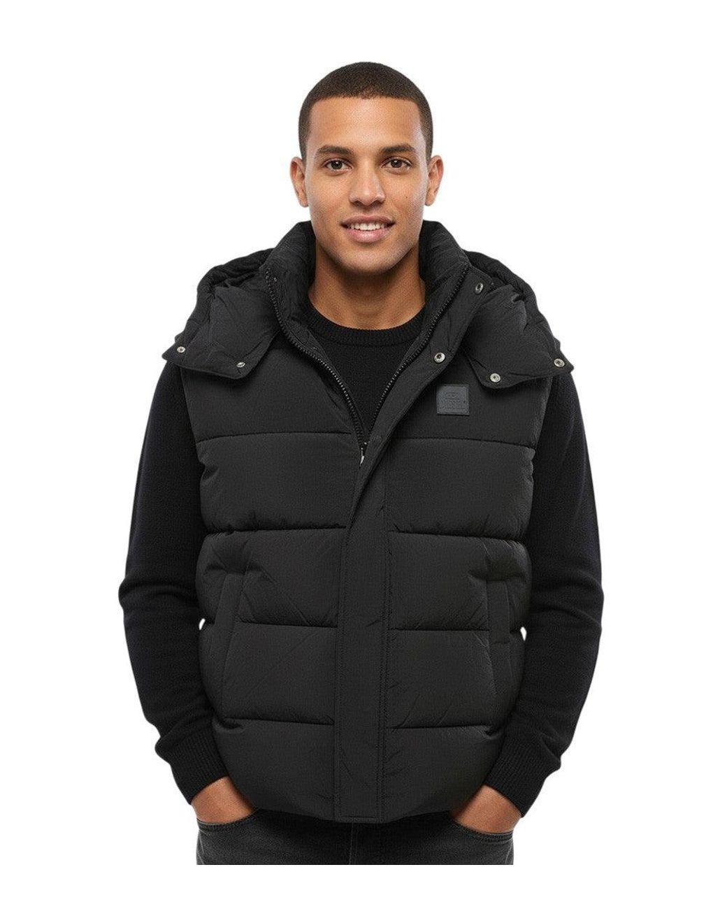 DIESEL Black Quilted Hood Jacket for men