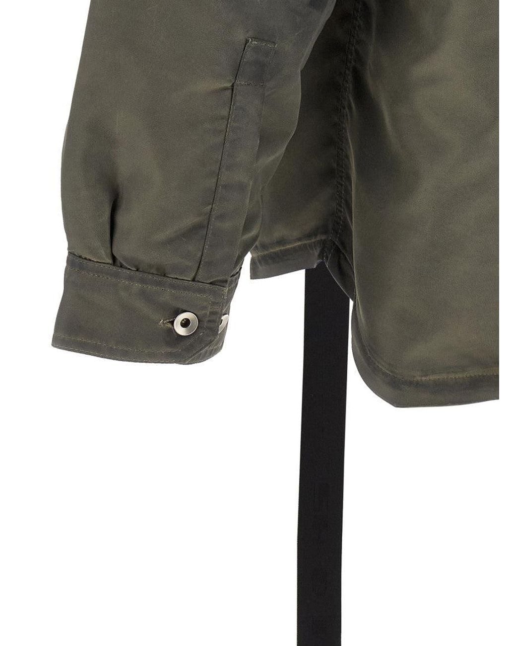 Rick Owens Green Solid Shirt Jacket for men