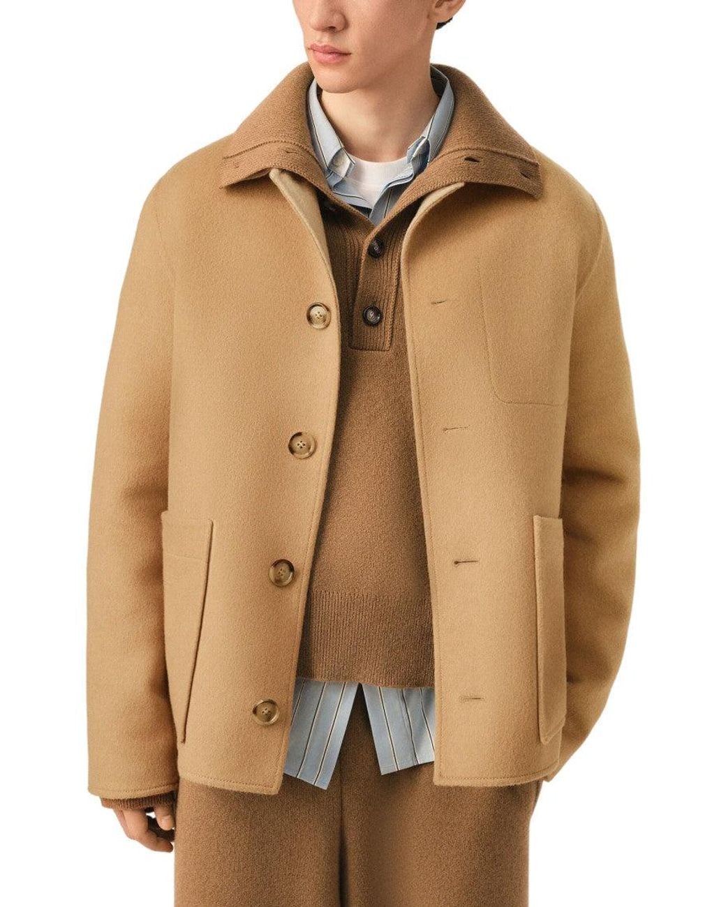 AMI Natural Button-Up Jacket for men