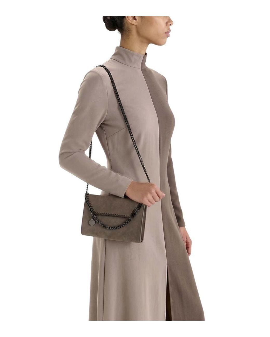 Stella McCartney Gray Taupe Falabella Small Crossbody Bag