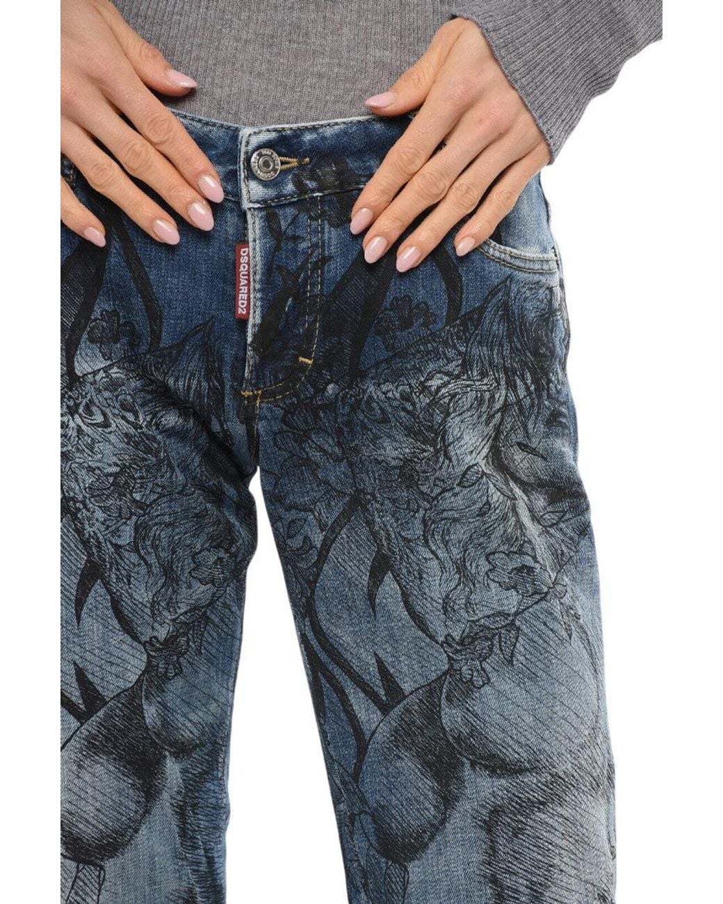 DSquared² Blue Straight Mid Rise Jeans