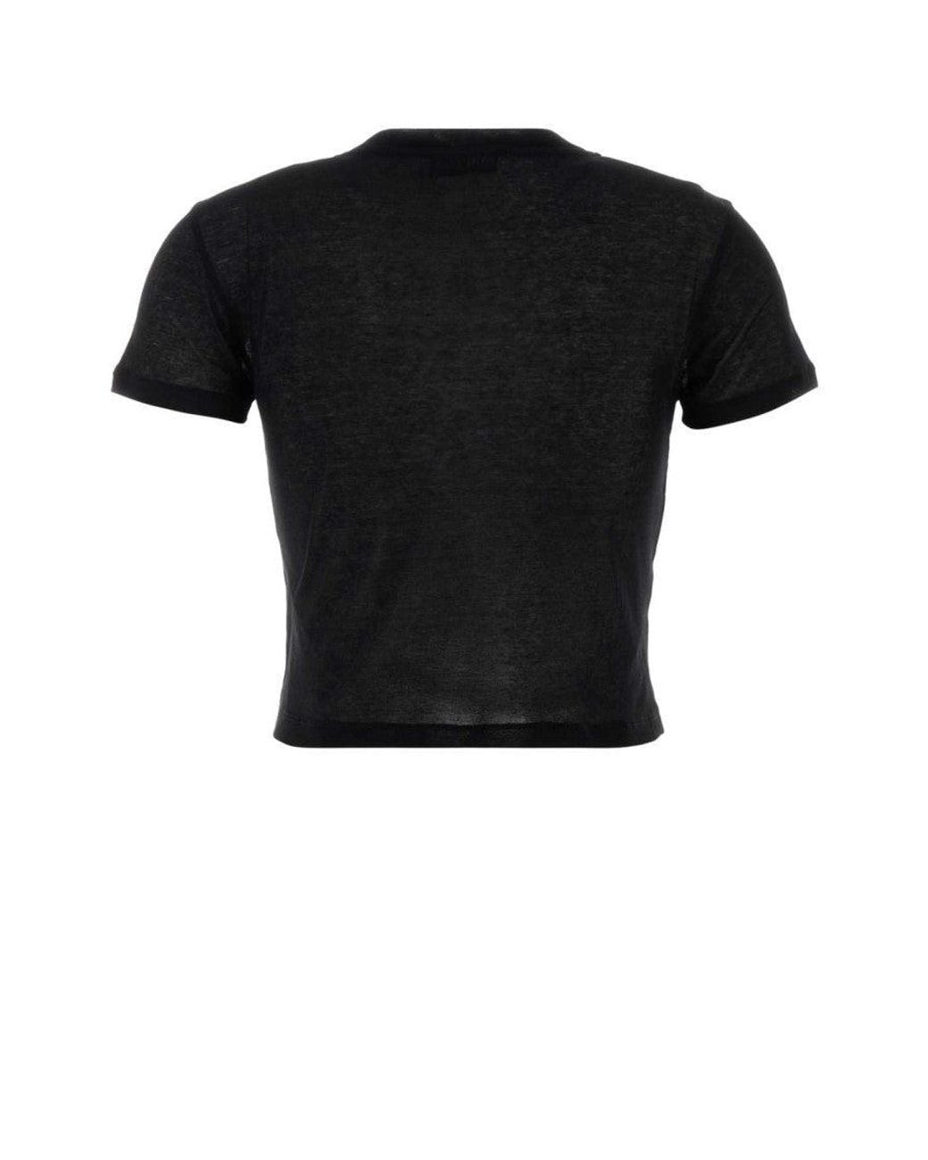 Miu Miu Black Cotton T-Shirt
