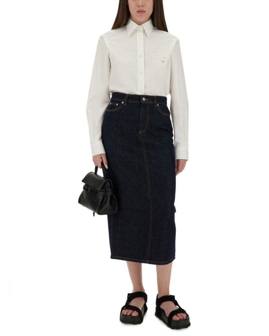 Moschino White Regular Embroidered Shirt