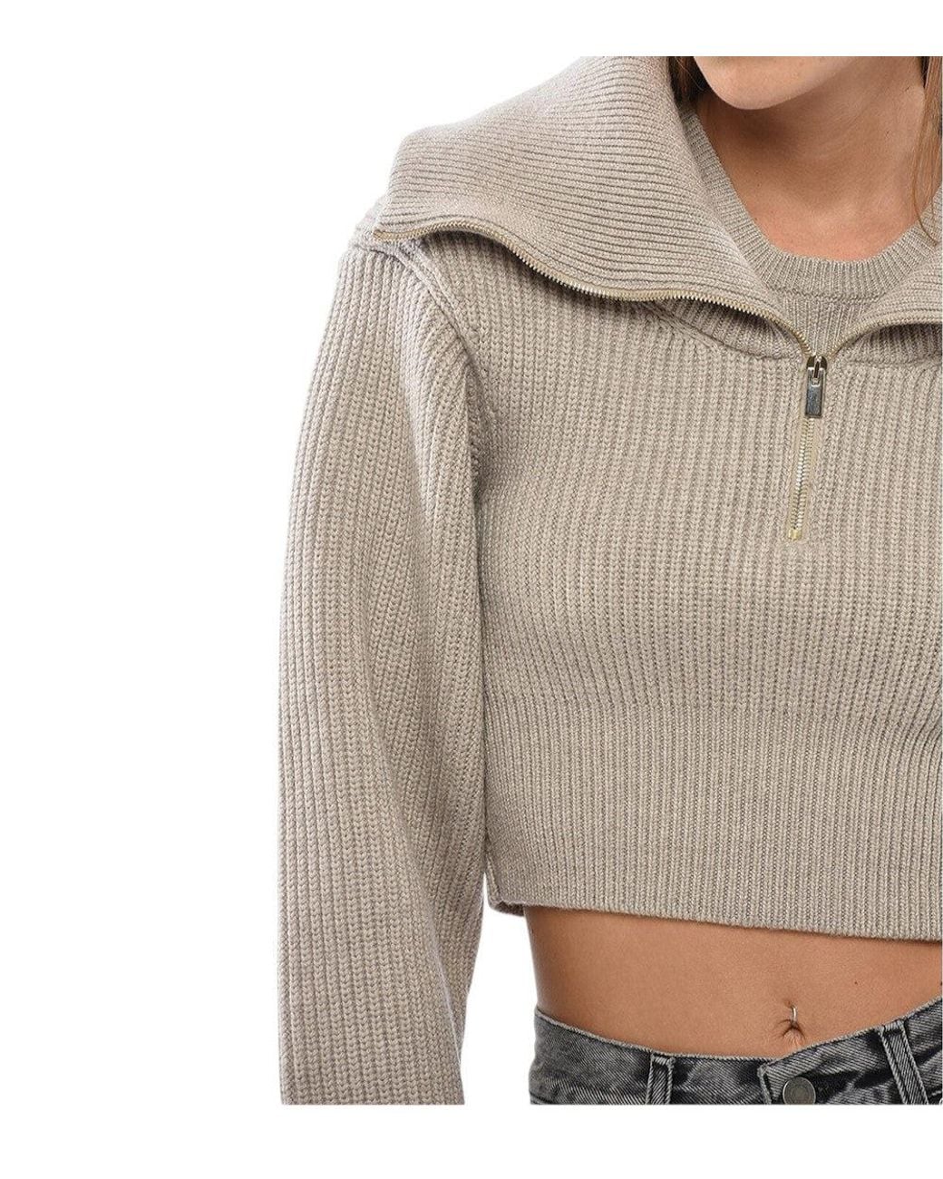 Jacquemus Gray Knitted Turtle Neck Sweater