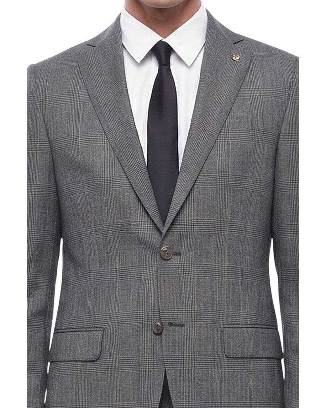 Corneliani Gray Notched Lapel Suit for men