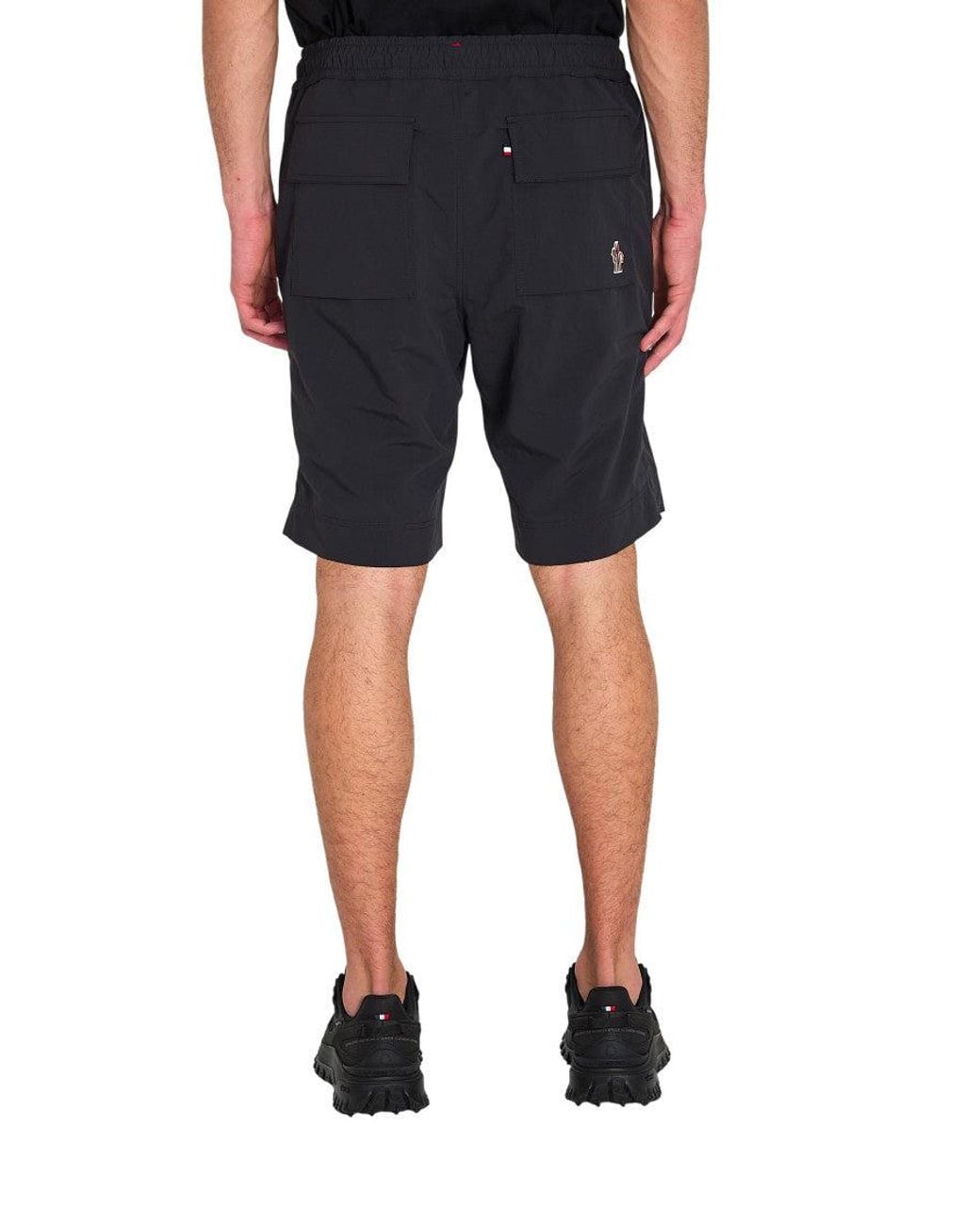 Moncler Black Regular Solid Shorts for men