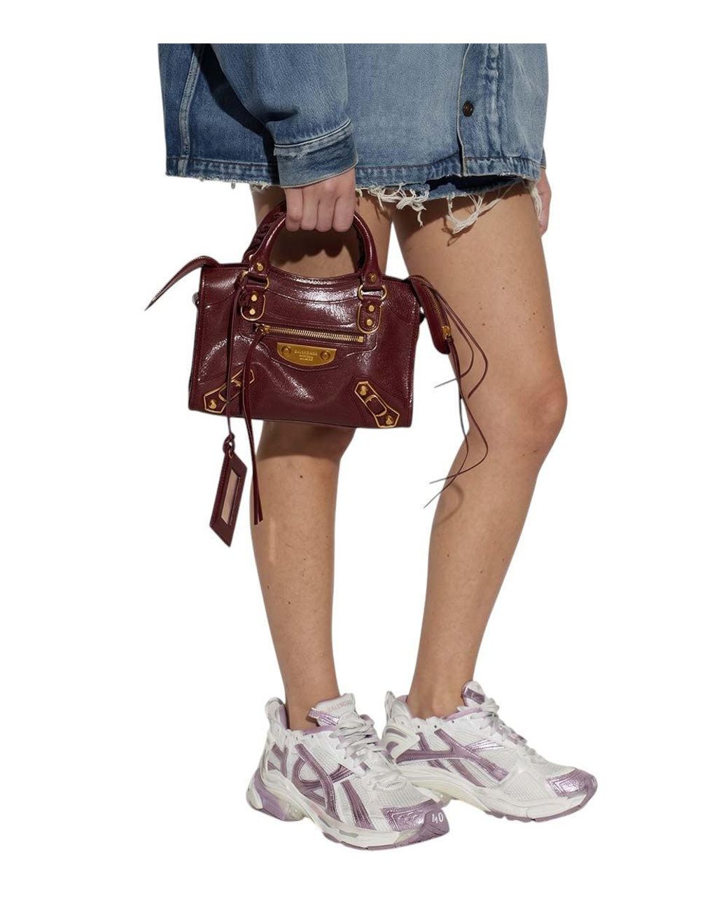 Balenciaga Purple Le City Uptown Mini Satchel