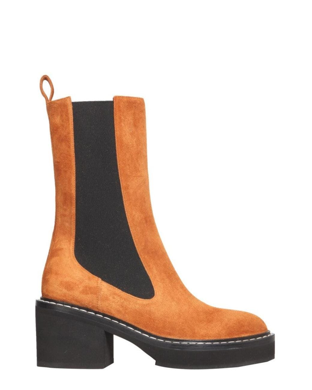 Khaite White Light Solid Round Toe Boots