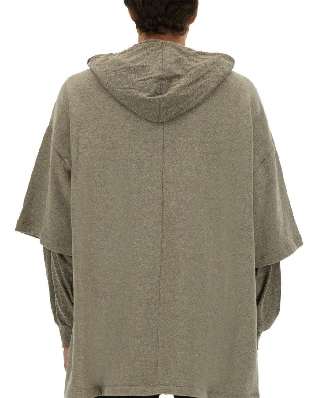 Rick Owens Natural Solid Hood Sweatshirt for men