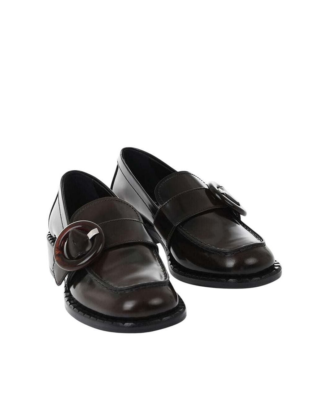Prada Black Solid Loafers