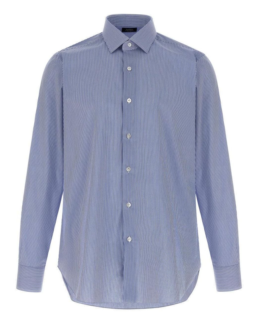 Barba Napoli Blue Striped Shirt for men