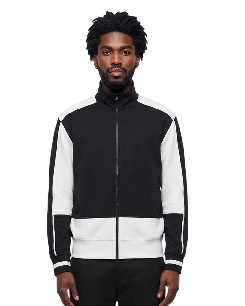 Neil Barrett Black Color Block Zip Up Sweatshirt for men