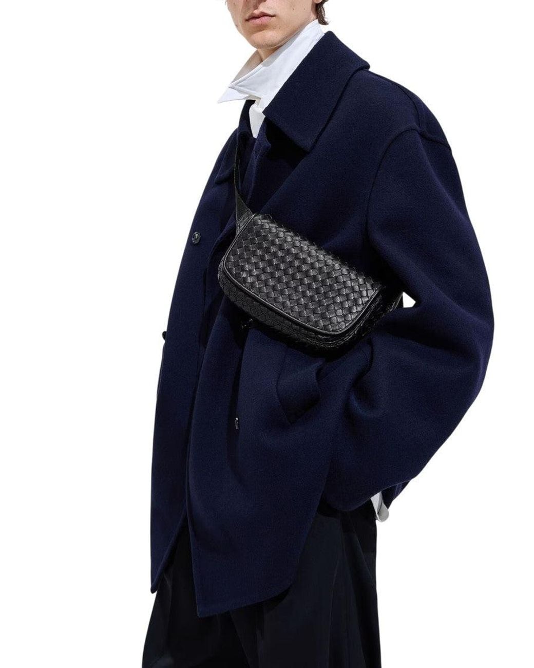 Bottega Veneta Black Veneto Small Crossbody Bag for men