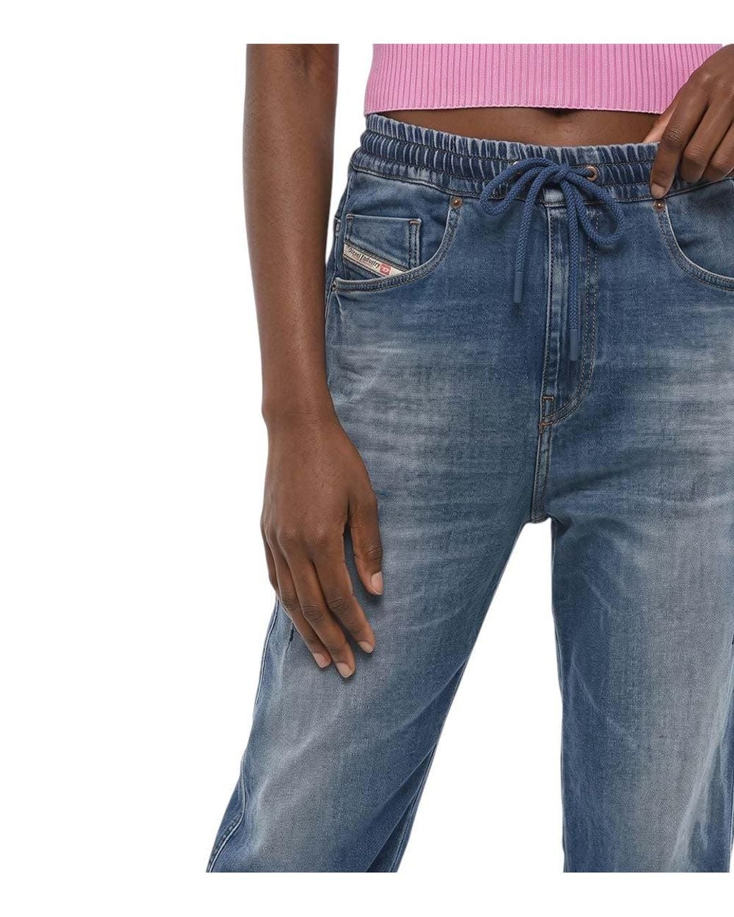 DIESEL Blue Tapered Mid Rise Jeans