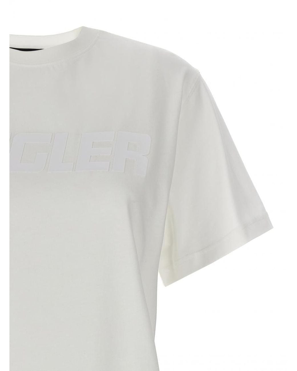 Mugler White Rubberized Logo T-Shirt