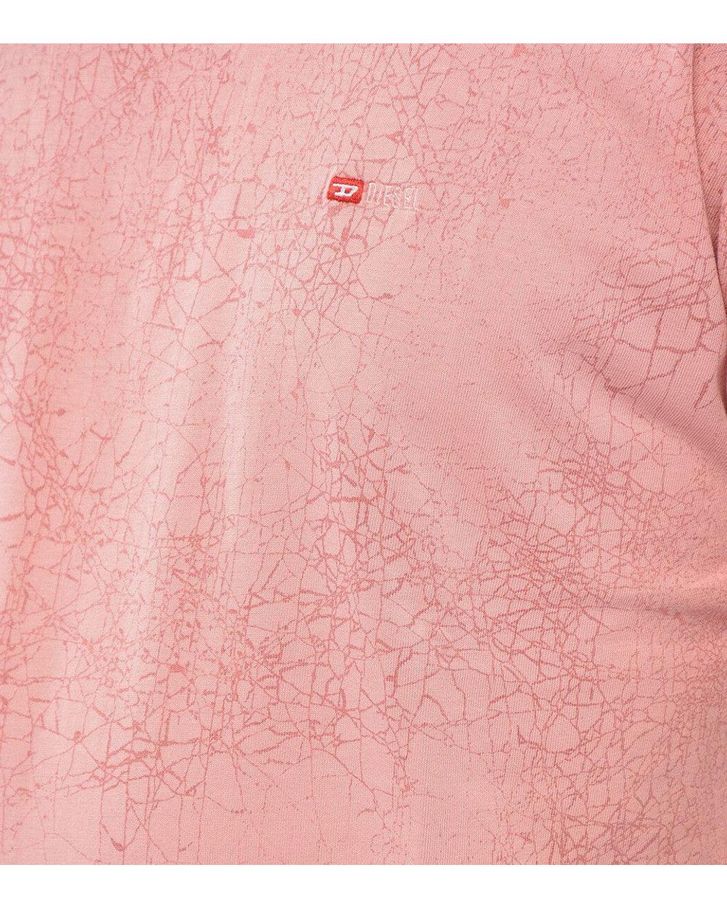 DIESEL Pink Crew Neck T-Shirt for men