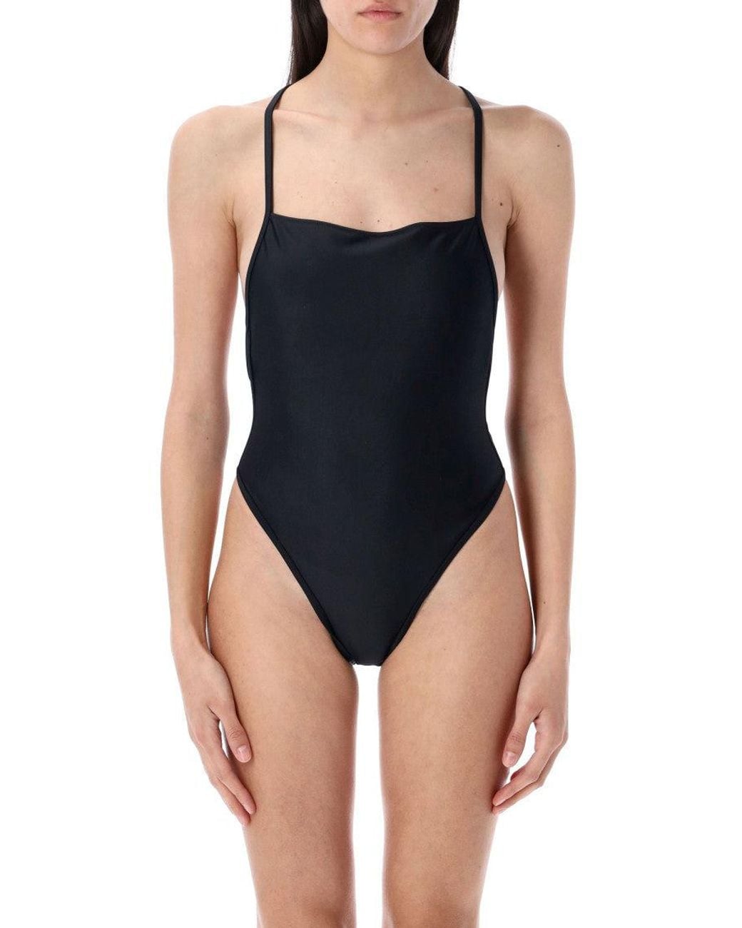 MARINE SERRE Blue Crescent Moon Swimsuit