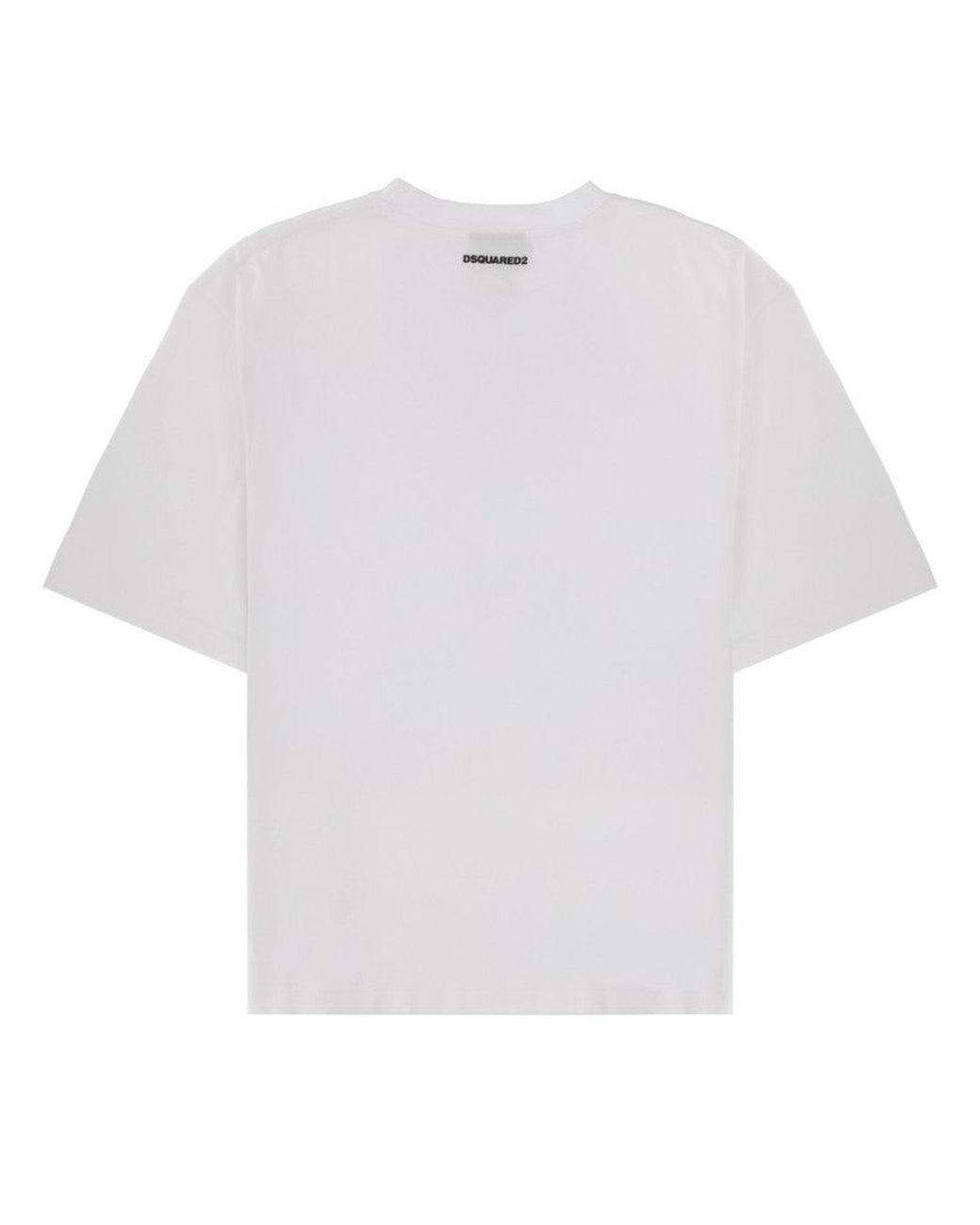 DSquared² White Dsquared2 Loose Fit Cotton T-Shirt for men