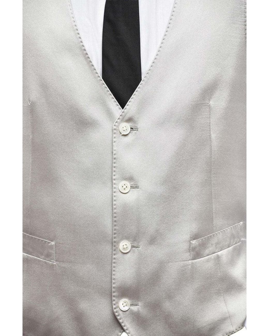Corneliani White Textured Waistcoat for men